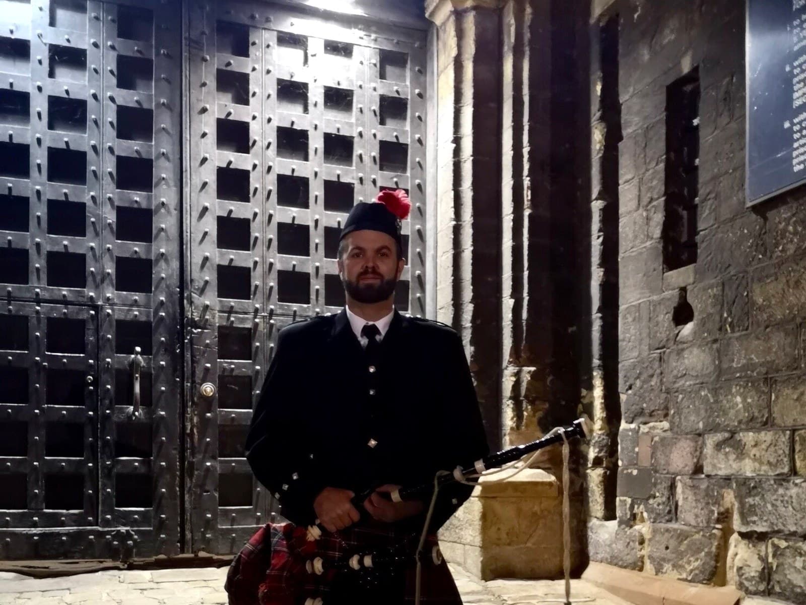 Ryan Guthrie giving the Address to the Haggis at Burns' Night in Lancaster, UK