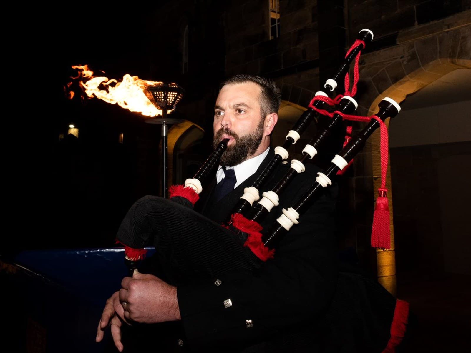 Ryan Guthrie performing at Armistice Day at Lancaster Castle, England