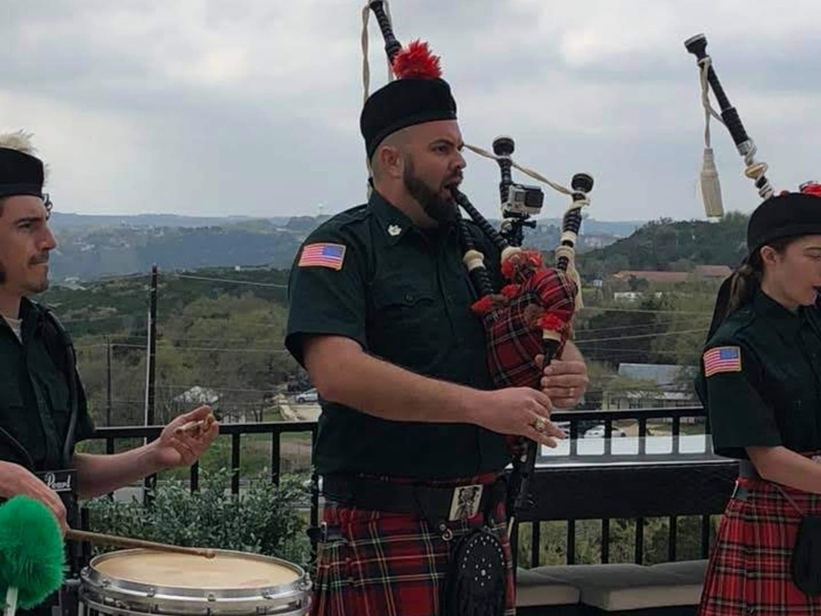 Ryan Guthrie performing with Capital City Pipes and Drums in Austin, Texas